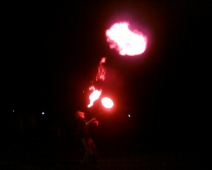 Fire-eater at the festival